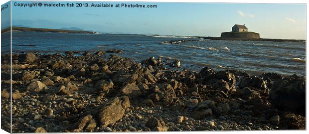 Porth Cwyfan Anglesey Canvas Print by malcolm fish