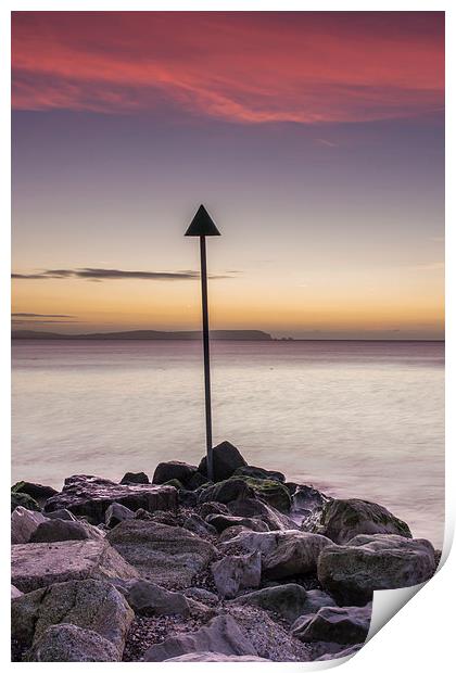 Sea Defence at Avon Beach Print by Phil Wareham