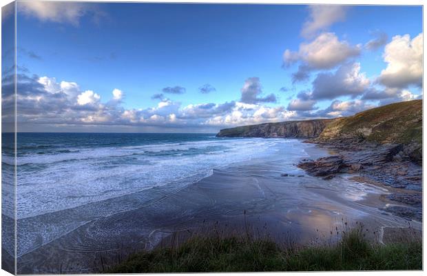 Trebarwith Strand Canvas Print by David Wilkins