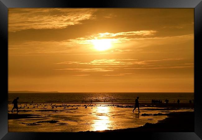 orange sky Framed Print by Helen Cooke