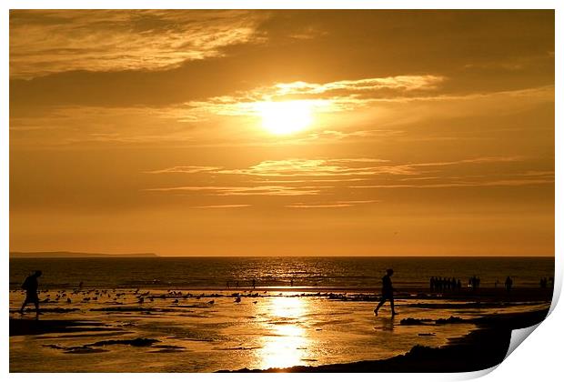 orange sky Print by Helen Cooke