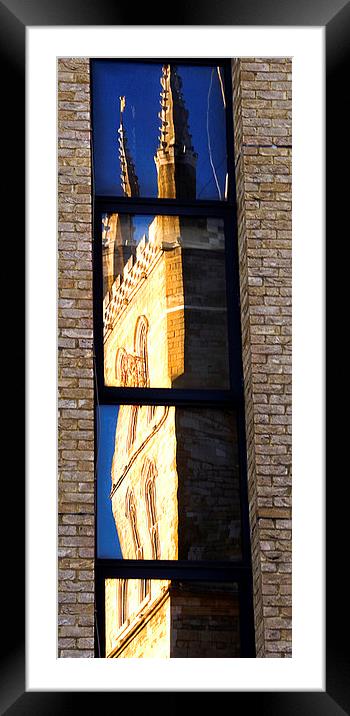 Southwark Cathedral Reflected Framed Mounted Print by Ian Lewis