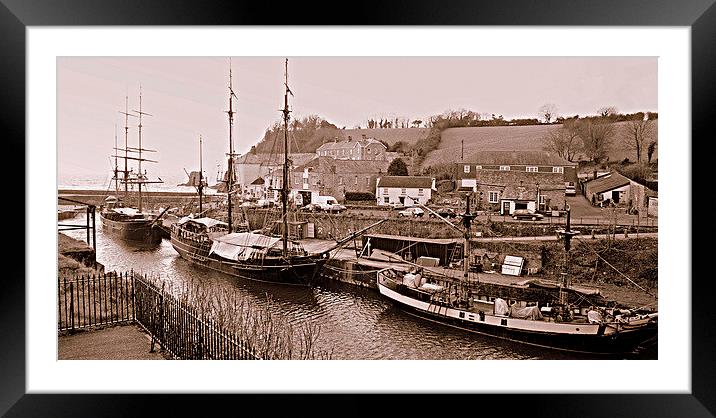Charlestown Harbour Cornwall Tall Ships Framed Mounted Print by Peter F Hunt