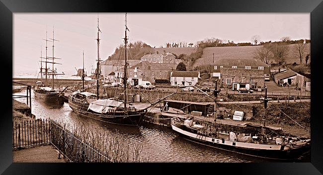 Charlestown Harbour Cornwall Tall Ships Framed Print by Peter F Hunt