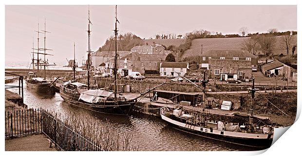 Charlestown Harbour Cornwall Tall Ships Print by Peter F Hunt