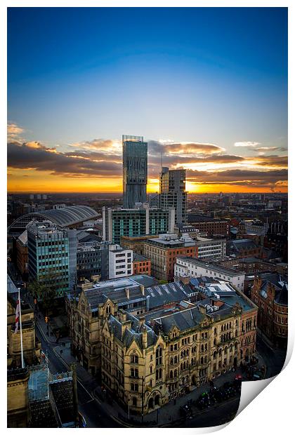 Manchester Skyline Print by Steven Purcell