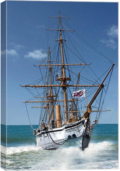 Victorian Naval Ship HMS Gannet Canvas Print by Reg Dobson