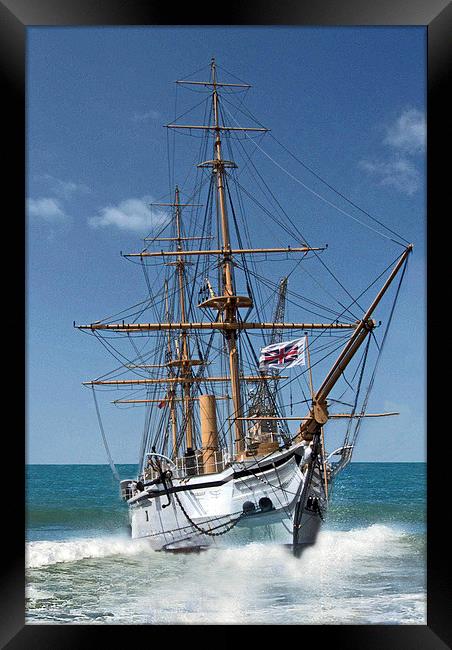 Victorian Naval Ship HMS Gannet Framed Print by Reg Dobson