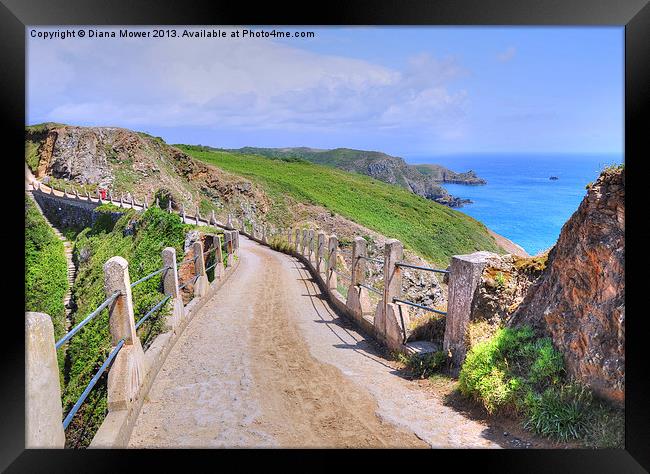 La Coupee Sark Guernsey Framed Print by Diana Mower