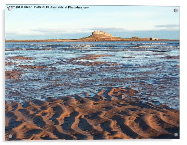 Holy Island in full flood Acrylic by Glenn Potts