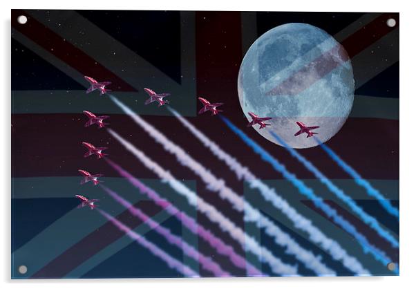 Night Flight Patriots Acrylic by Steve Purnell