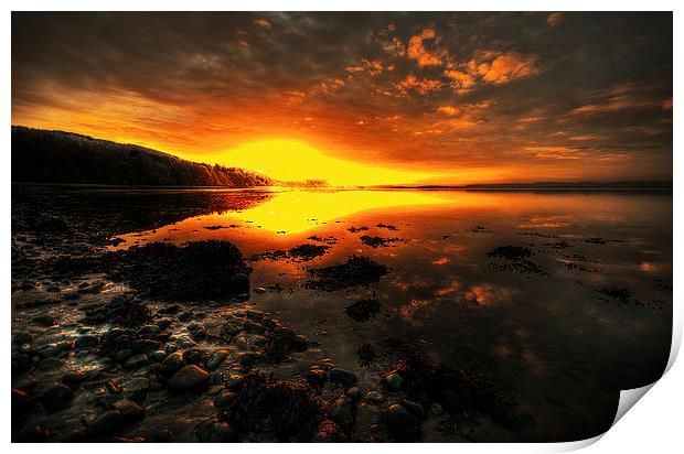 Fire in the sky Print by Lorraine Paterson