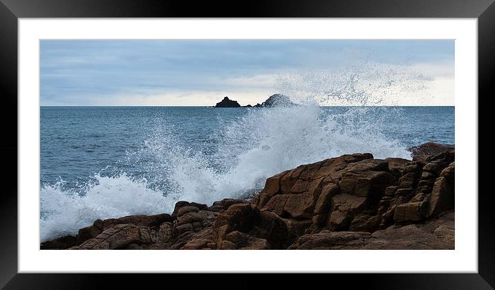 Crashing Waves Framed Mounted Print by malcolm fish