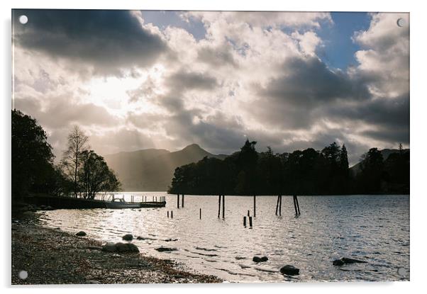 View over Derwent Water with Cat Bells and Derwent Acrylic by Liam Grant