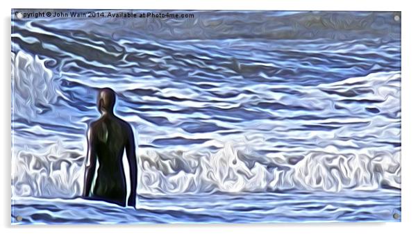 Gormley in the tide Acrylic by John Wain