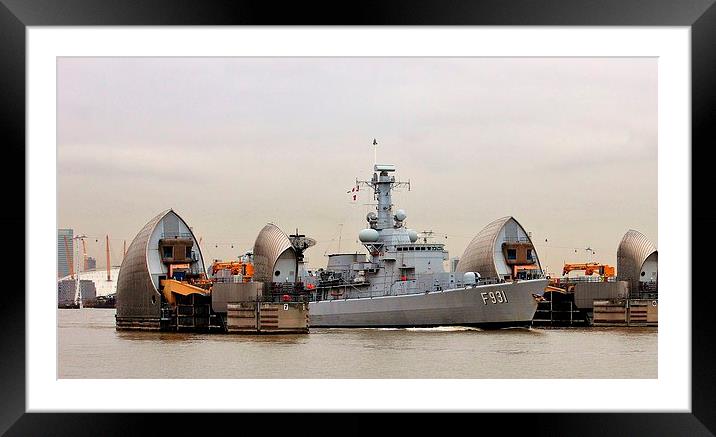 The Louise Marie, Thames Barrier Framed Mounted Print by Robert Cane