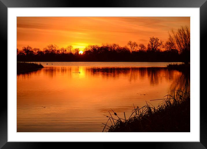 Sunrise over the lake Framed Mounted Print by Keith Douglas