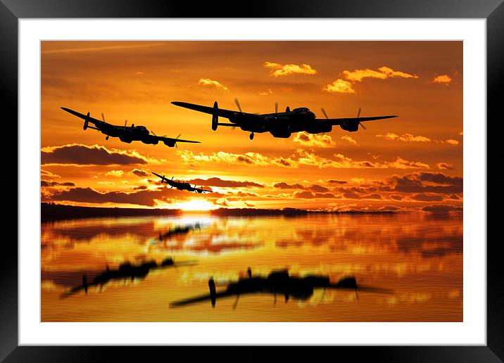 Dambusters Avro Lancaster Bombers Framed Mounted Print by Oxon Images