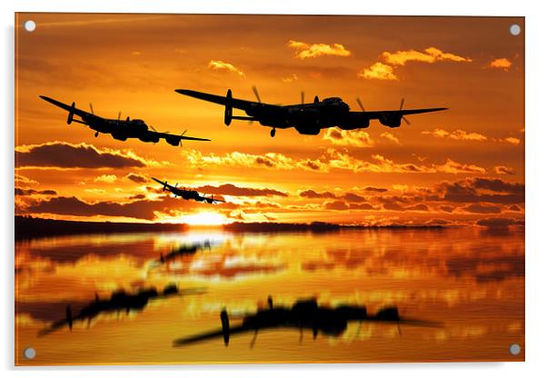 Dambusters Avro Lancaster Bombers Acrylic by Oxon Images