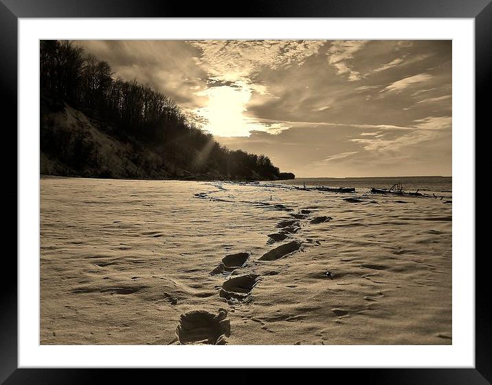 A winters shore walk. Framed Mounted Print by Jeffrey Evans
