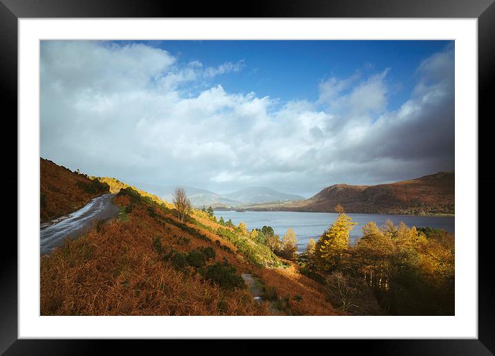 Evening light over Derwent Water. Framed Mounted Print by Liam Grant