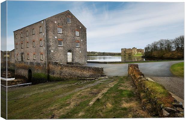Carew Castle and Tide Mill Canvas Print by Eddie John