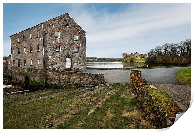Carew Castle and Tide Mill Print by Eddie John