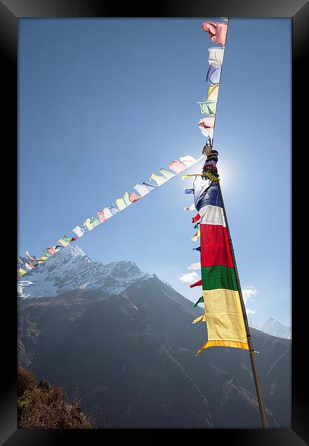 Prayer Flags Framed Print by Gail Johnson