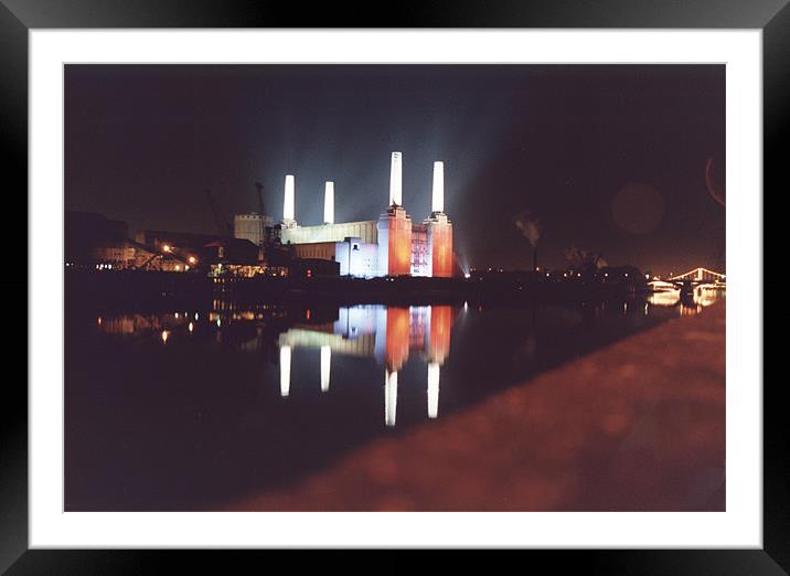 Battersea at Night Framed Mounted Print by John Sugg