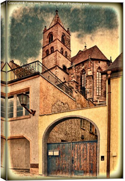 Breisach Cathedral, Grunge effect Canvas Print by Frank Irwin
