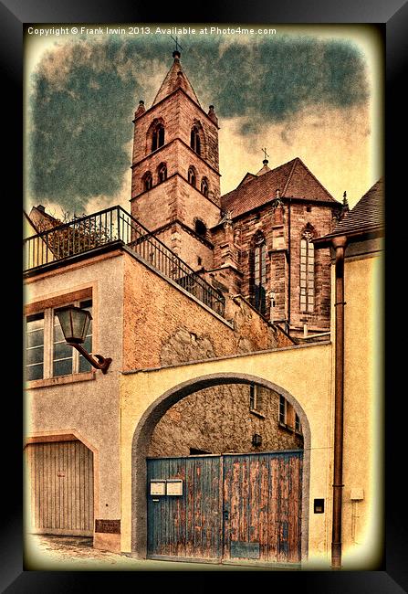 Breisach Cathedral, Grunge effect Framed Print by Frank Irwin
