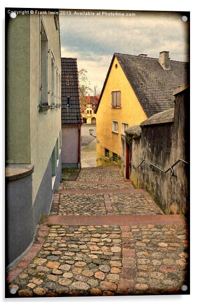 A small narrow street in Breisach, Grunge effect. Acrylic by Frank Irwin