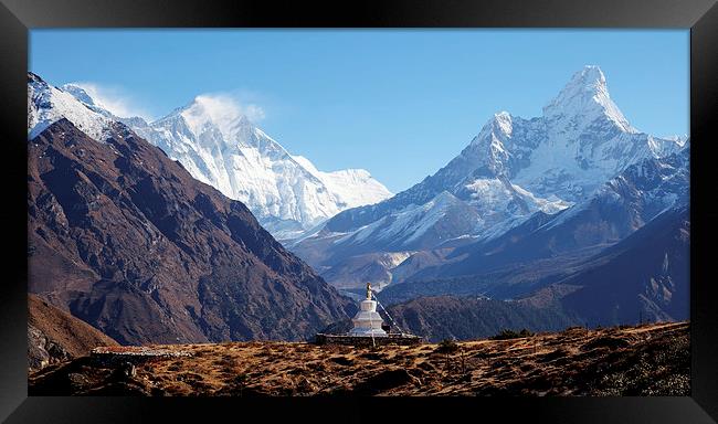 View to Everest Framed Print by Gail Johnson