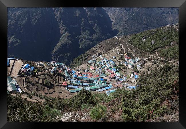 Namche Bazaar Framed Print by Gail Johnson