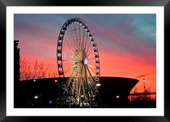 The Big Wheel Albert Dock Framed Mounted Print by Sandra Buchanan