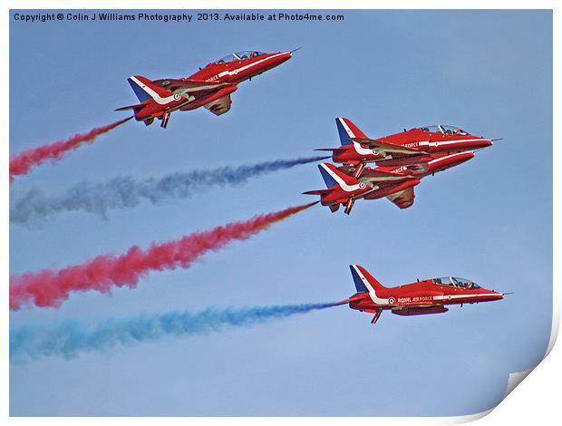 The Red Arrows - Duxford Spring Airshow 2013 Print by Colin Williams Photography