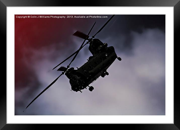 Chinook - Night Flight ! Framed Mounted Print by Colin Williams Photography
