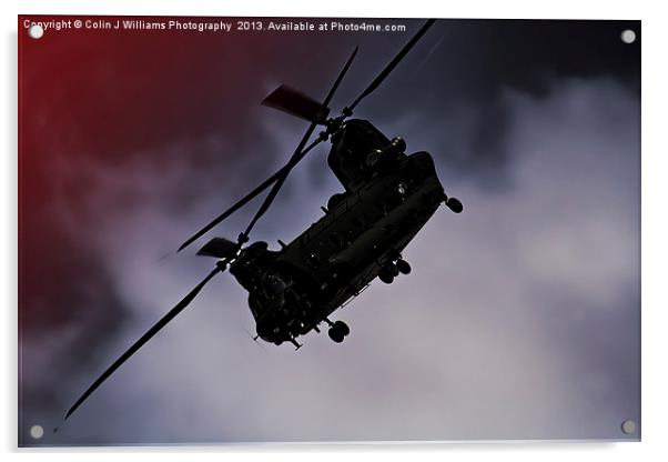 Chinook - Night Flight ! Acrylic by Colin Williams Photography