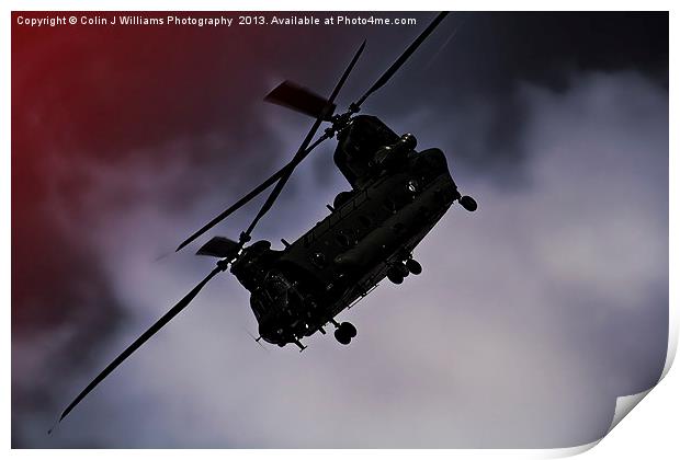 Chinook - Night Flight ! Print by Colin Williams Photography