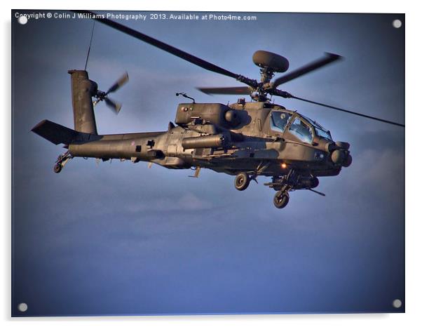 Apache Attack Chopper Acrylic by Colin Williams Photography