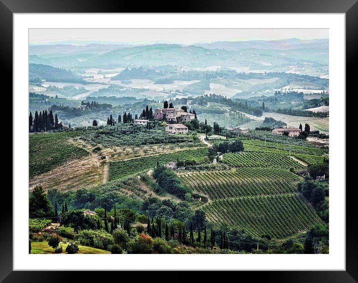 San Gimignano View Framed Mounted Print by Colin Metcalf