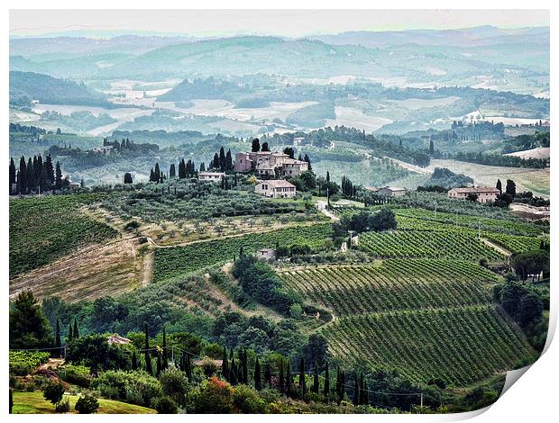 San Gimignano View Print by Colin Metcalf