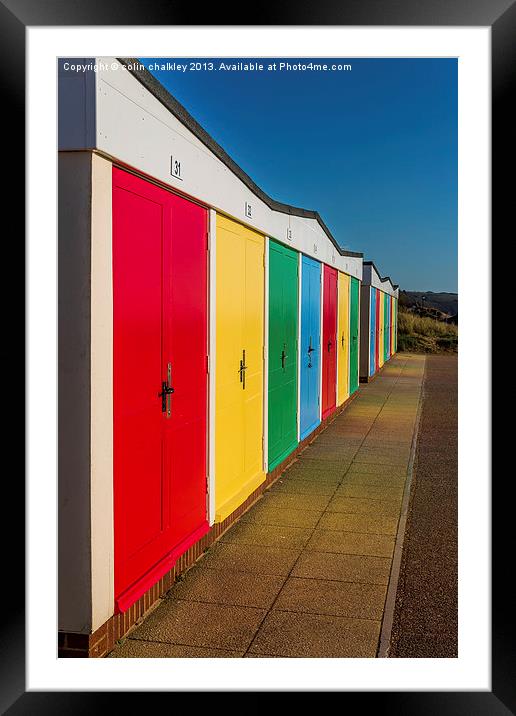 Exmouth Beach Huts Framed Mounted Print by colin chalkley