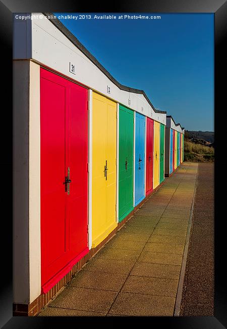 Exmouth Beach Huts Framed Print by colin chalkley
