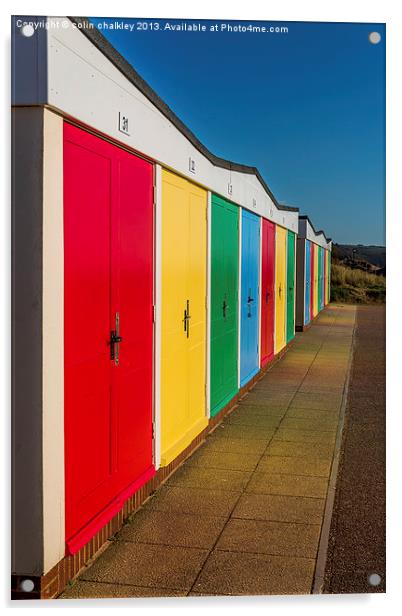 Exmouth Beach Huts Acrylic by colin chalkley