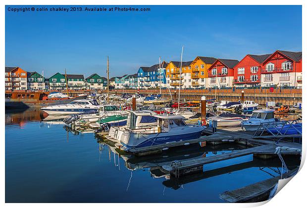 Exmouth Harbour - Lovely Day Print by colin chalkley