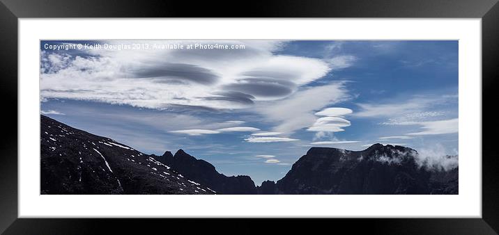 Lenticular clouds Framed Mounted Print by Keith Douglas