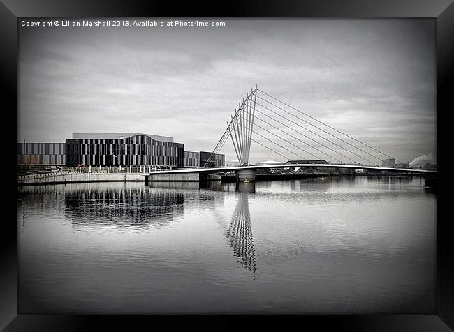 Media City Bridge. Framed Print by Lilian Marshall