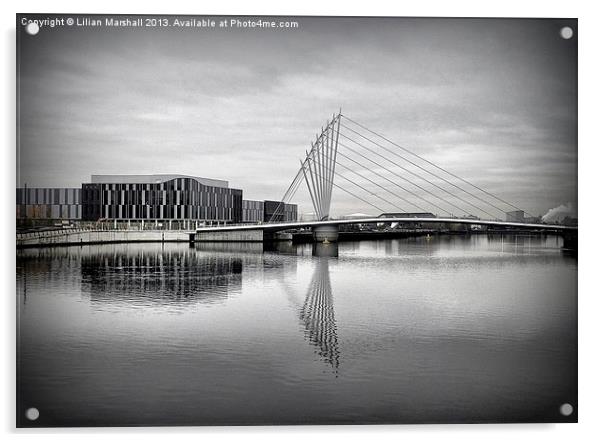 Media City Bridge. Acrylic by Lilian Marshall
