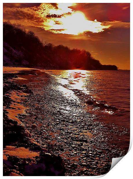 Sunset on the Lake Print by Jeffrey Evans